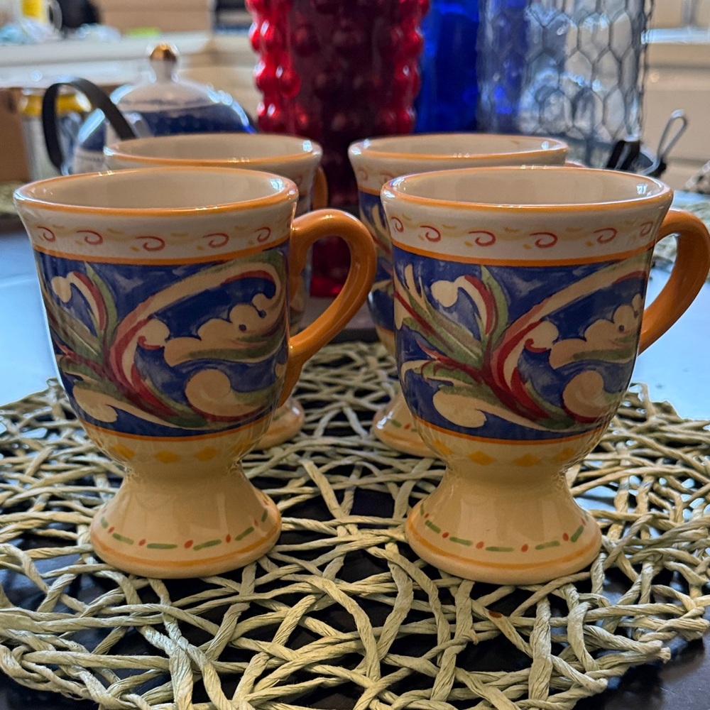 Colorful Ceramic Mugs Set of 8